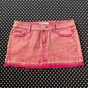 Pink Denim Mini Skirt